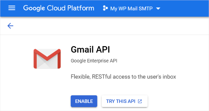 Enable Gmail API Enable Gmail API