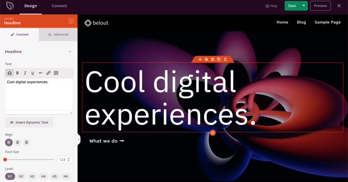 SeedProd Settings for the 'Headline' Block SeedProd Settings for the 'Headline' Block