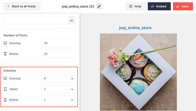 Afficher un nombre différent de colonnes dans un flux Instagram personnalisé Afficher un nombre différent de colonnes dans un flux Instagram personnalisé