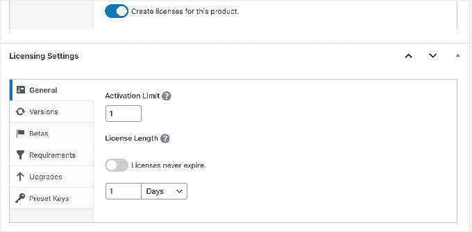 License your product in EDD