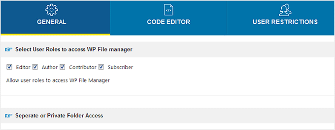 Restrict file access by user roles in File Manager