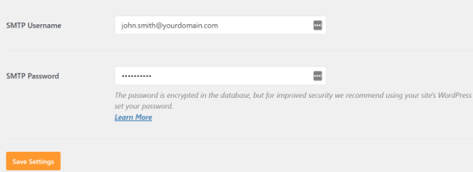 Save settings for other SMTP Save settings for other SMTP