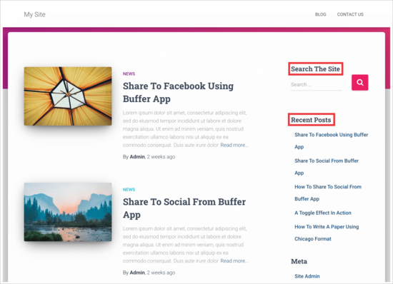 Widgets Titles Displayed In Sidebar Widgets titles displayed in sidebar
