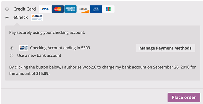 WooCommerce and Authorize.net checkout