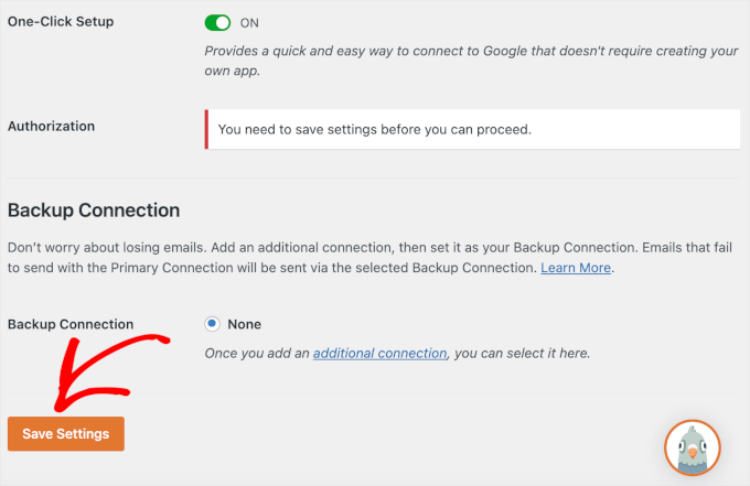 Save Settings button Save Settings button