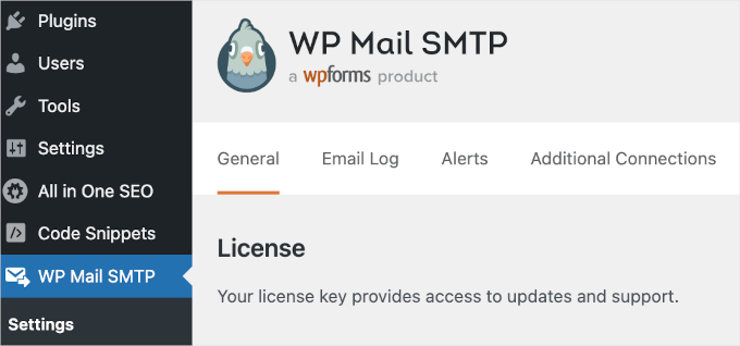 General tab in WP Mail SMTP's settings General tab in WP Mail SMTP's settings