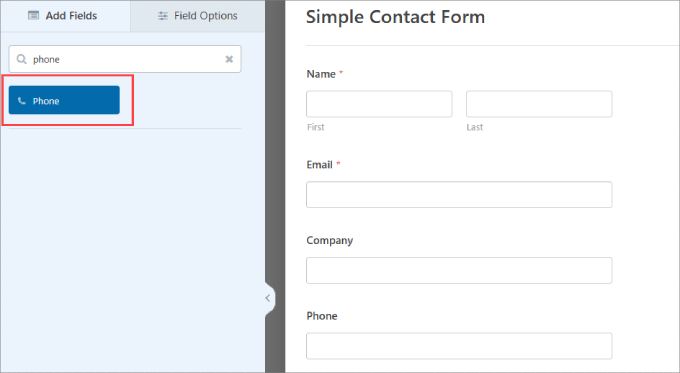 Phone field Phone field