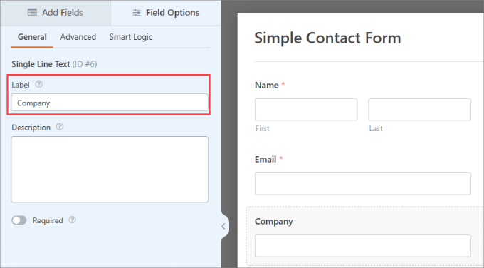 add company field to WPForms Add company field to WPForms