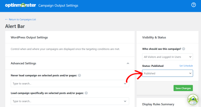 Modificați setările de ieșire ale barei de alertă