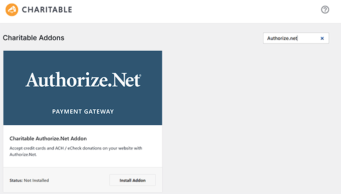 Charitable Authorize.net addon Charitable Authorize.net addon