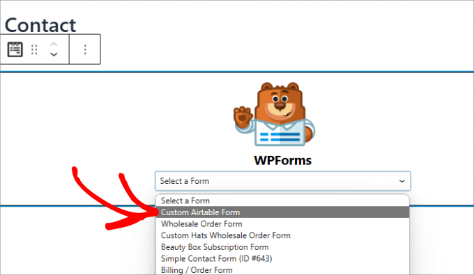 choose contact form choose contact form