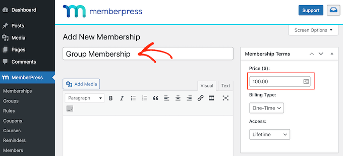 法人グループメンバーシップに価格を追加する 法人グループメンバーシップに価格を追加する
