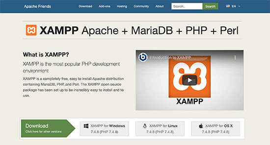 Download XAMPP to your computer Download XAMPP to your computer