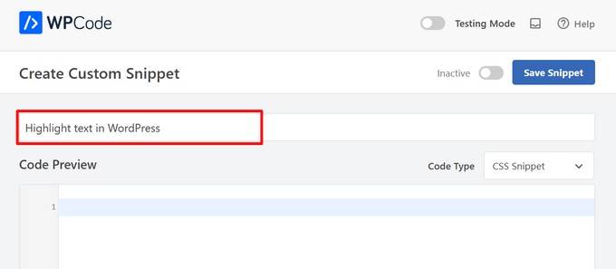Add title for the highlighting text in WordPress snippet Add title for the highlighting text in WordPress snippet