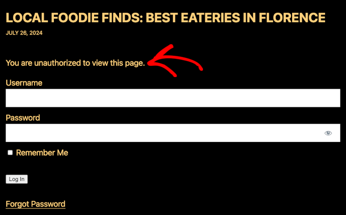 The default message that visitors will see if they aren't subscribed and logged in The default message that visitors will see if they aren't subscribed and logged in
