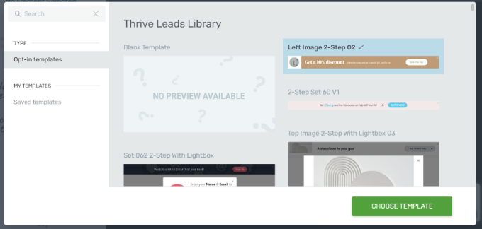 Selectați șablonul pentru bara de alertă