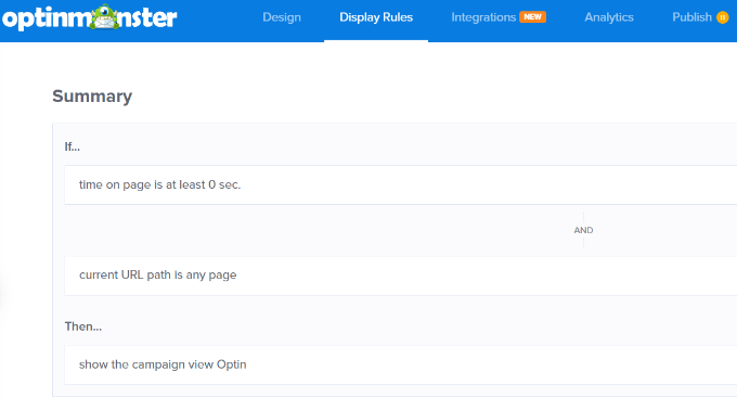 Rezumatul regulilor de afișare a barei de alertă