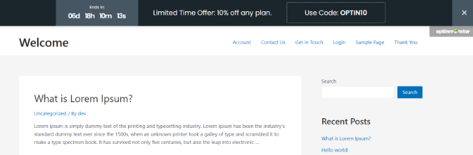 Vizualizează bara de alertă pe site