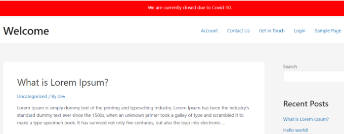 Vizualizați bara de alertă CSS personalizată