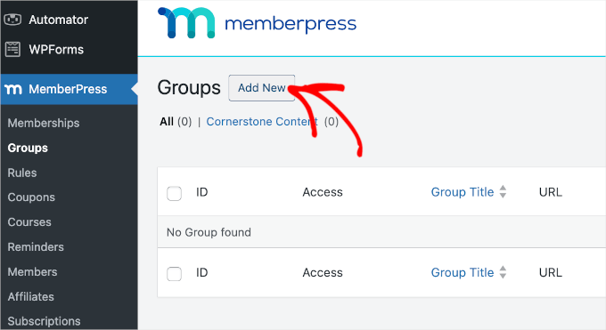 Creating groups in MemberPress Creating groups in MemberPress