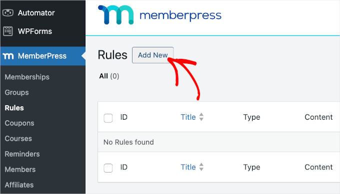 Creating a new rule Creating a new rule