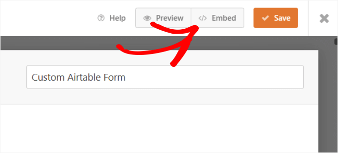 Przycisk osadzania WPForms