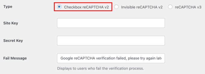 Select reCAPTCHA v2 Select reCAPTCHA v2