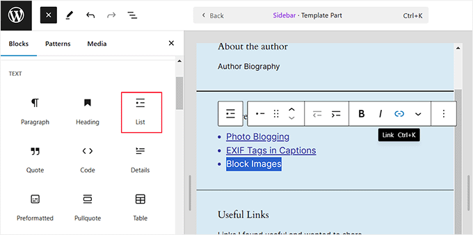 注目の投稿を表示するためにリストブロックを追加する