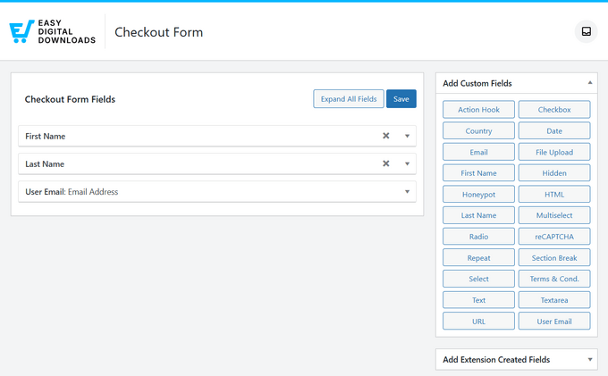 Customizing the checkout form in Easy Digital Downloads