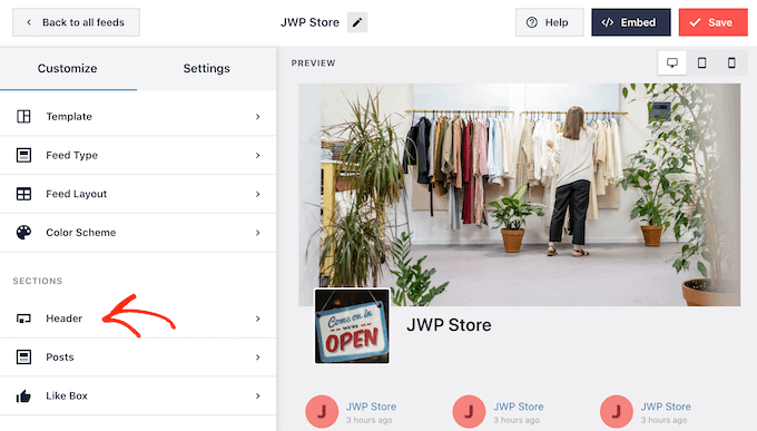 Agregar una foto de portada y un encabezado a una línea de tiempo de Facebook incrustada Agregar una foto de portada y un encabezado a una línea de tiempo de Facebook incrustada