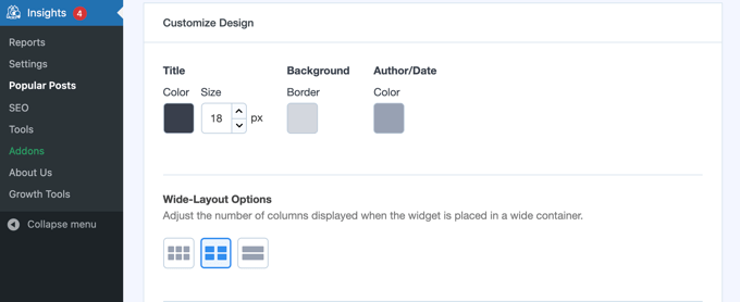 人気投稿リストのデザインをカスタマイズする