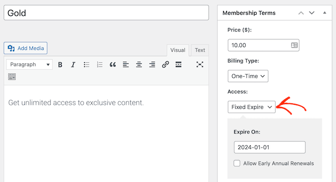 Adăugarea unei date de expirare fixe la programul dvs. de difuzare a conținutului