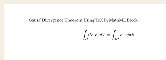 LaTeX in blocco MathML LaTeX in blocco MathML