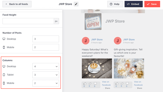 Cambiar el número de columnas en smartphones y tablets Cambiar el número de columnas en smartphones y tablets