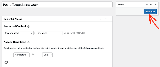 Cum să salvați o regulă automată de livrare a conținutului