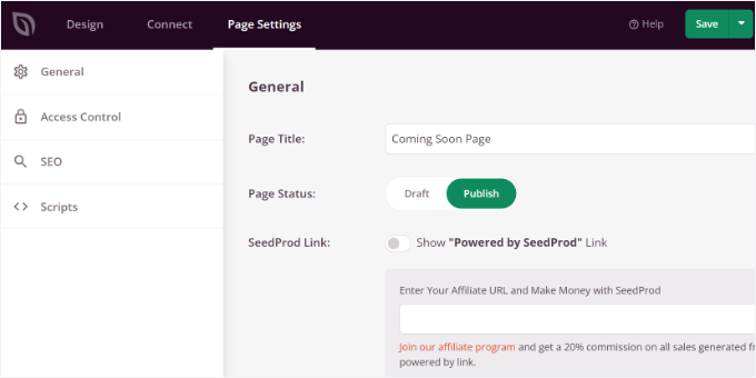 Publish your coming soon page