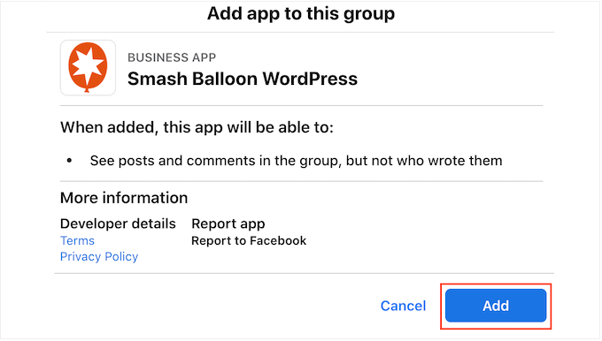 Smash BalloonにWordPressウェブサイトへのアクセスを許可する