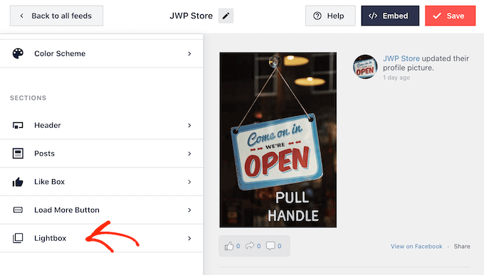 Personalizar la función de lightbox de Smash Balloon Personalizar la función de lightbox de Smash Balloon