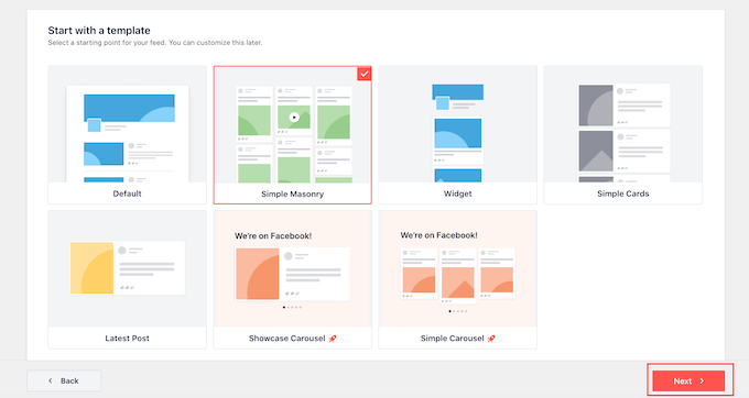 Facebookグループフィードのメーソンリーレイアウトを選択する