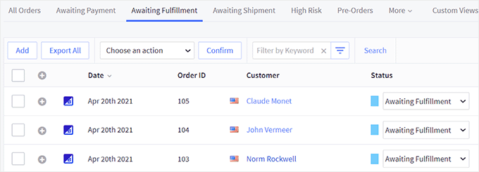 Viewing orders in BigCommerce Viewing orders in BigCommerce