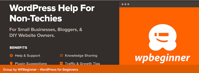 The WPBeginner Engage Facebook group The WPBeginner Engage Facebook group