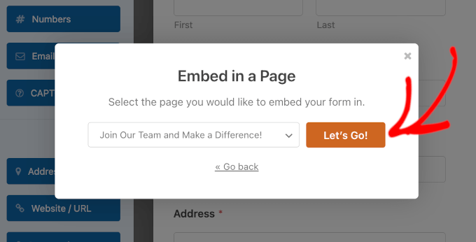 Let's go! button Let's go! button