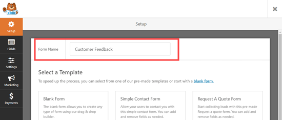 Anketinizi WPForms'ta Adlandırma