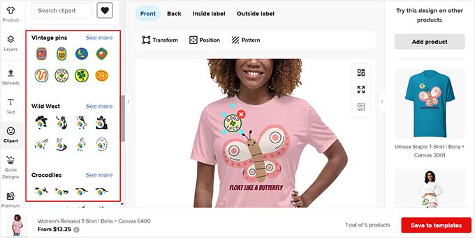 Add clipart to your shirt Add clipart to your shirt