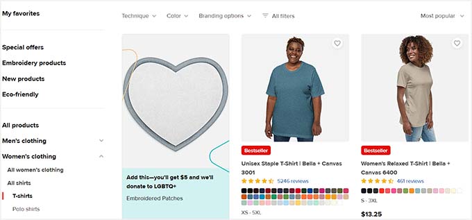Choose a shirt's template Choose a shirt's template