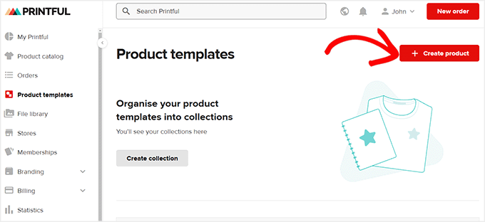 Create product button Create product button