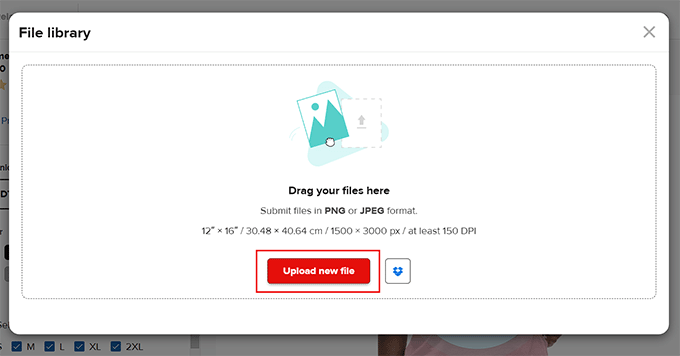 Click the Upload New File button Click the Upload New File button