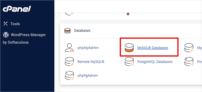 Database mysql cPanel