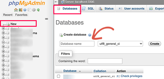 Create database Create database