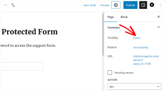 Click the public settings Click the public settings